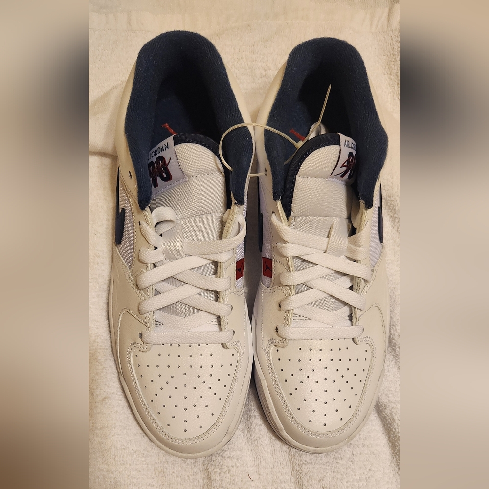 Jordan White and Blue Classic Sneakers